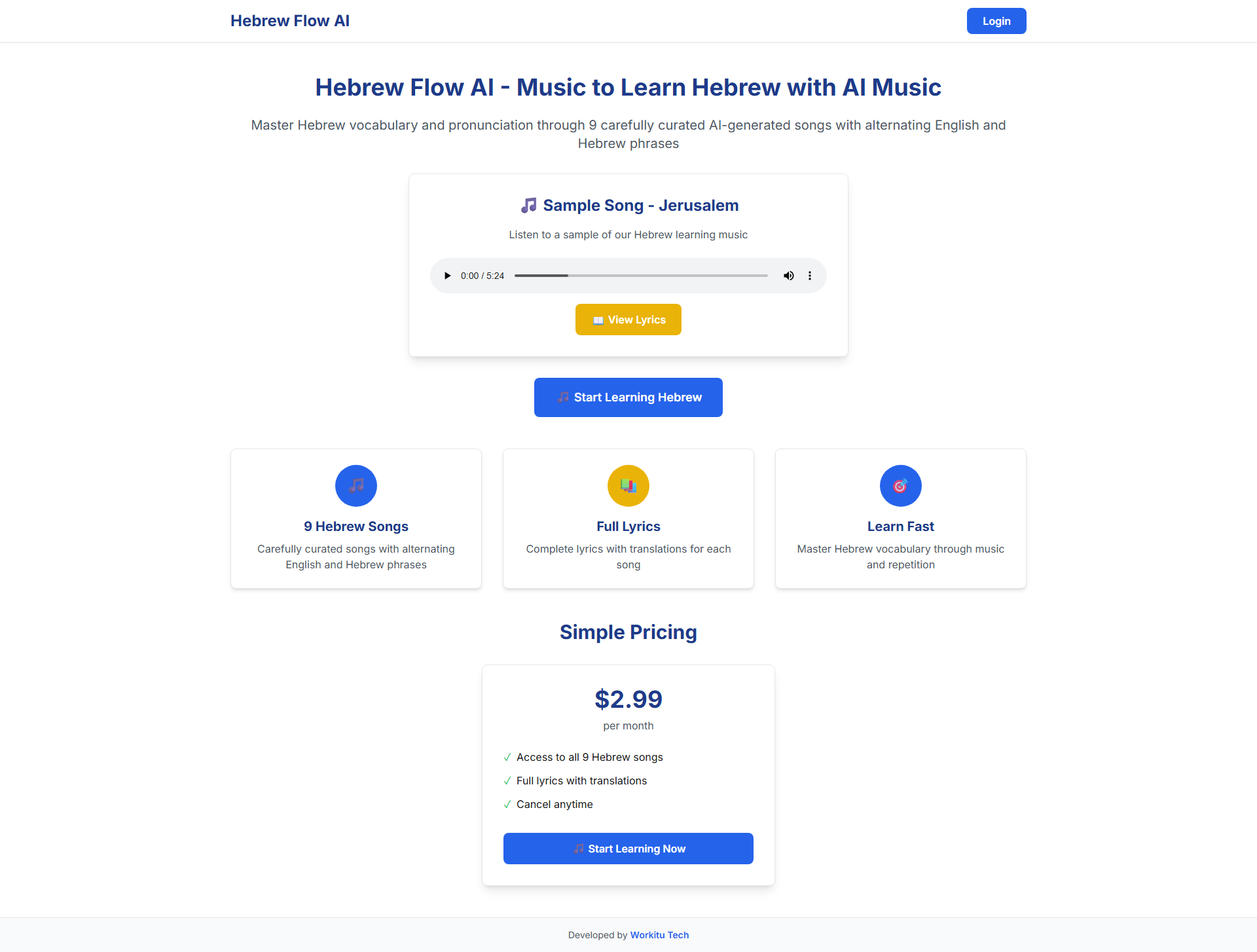 Hebrew Flow AI screenshot